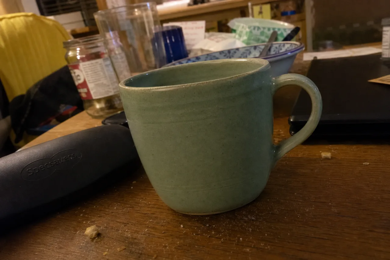 The same product as a dim cluttered phone snap